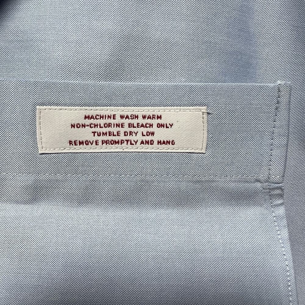 Brooks Brothers Non-Iron Cotton Dress Shirt Blue Solid Point Collar 15.5 34/35 - Picture 9 of 9